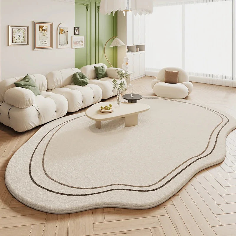 Tapete Sala De Estar Creme Irregular - Lojas Trazida