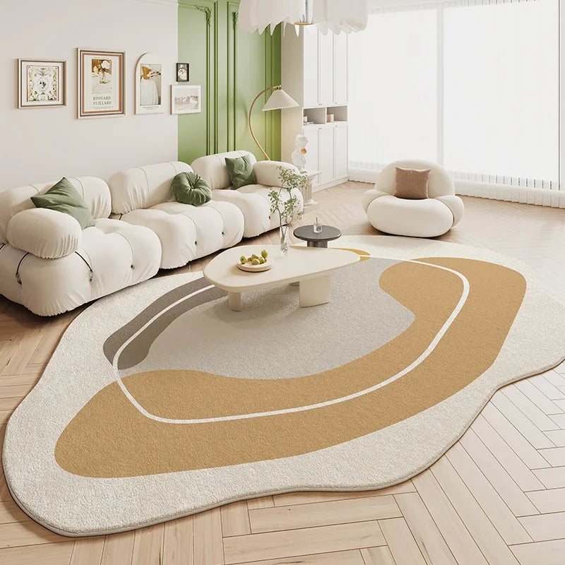 Tapete Sala De Estar Creme Irregular - Lojas Trazida