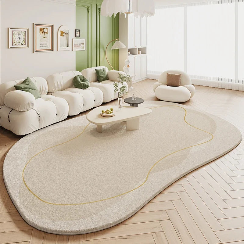 Tapete Sala De Estar Creme Irregular - Lojas Trazida