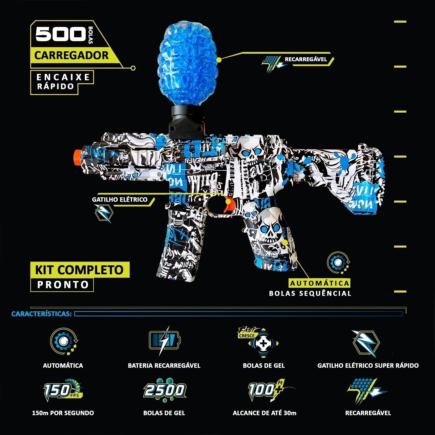 Lançador OrbiGel M4 - Azul - Lojas Trazida Home ( PROMOÇÃO DE VERÃO )