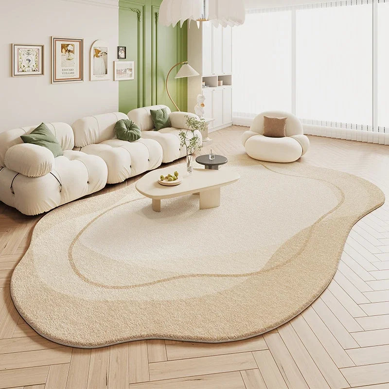 Tapete Sala De Estar Creme Irregular - Lojas Trazida